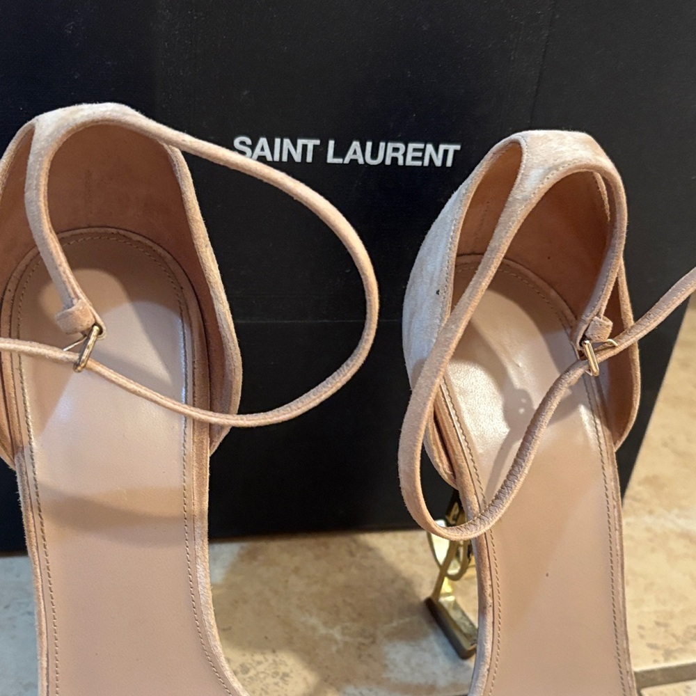 Saint Laurent Beige Strappy Heels - Picture 4 of 4